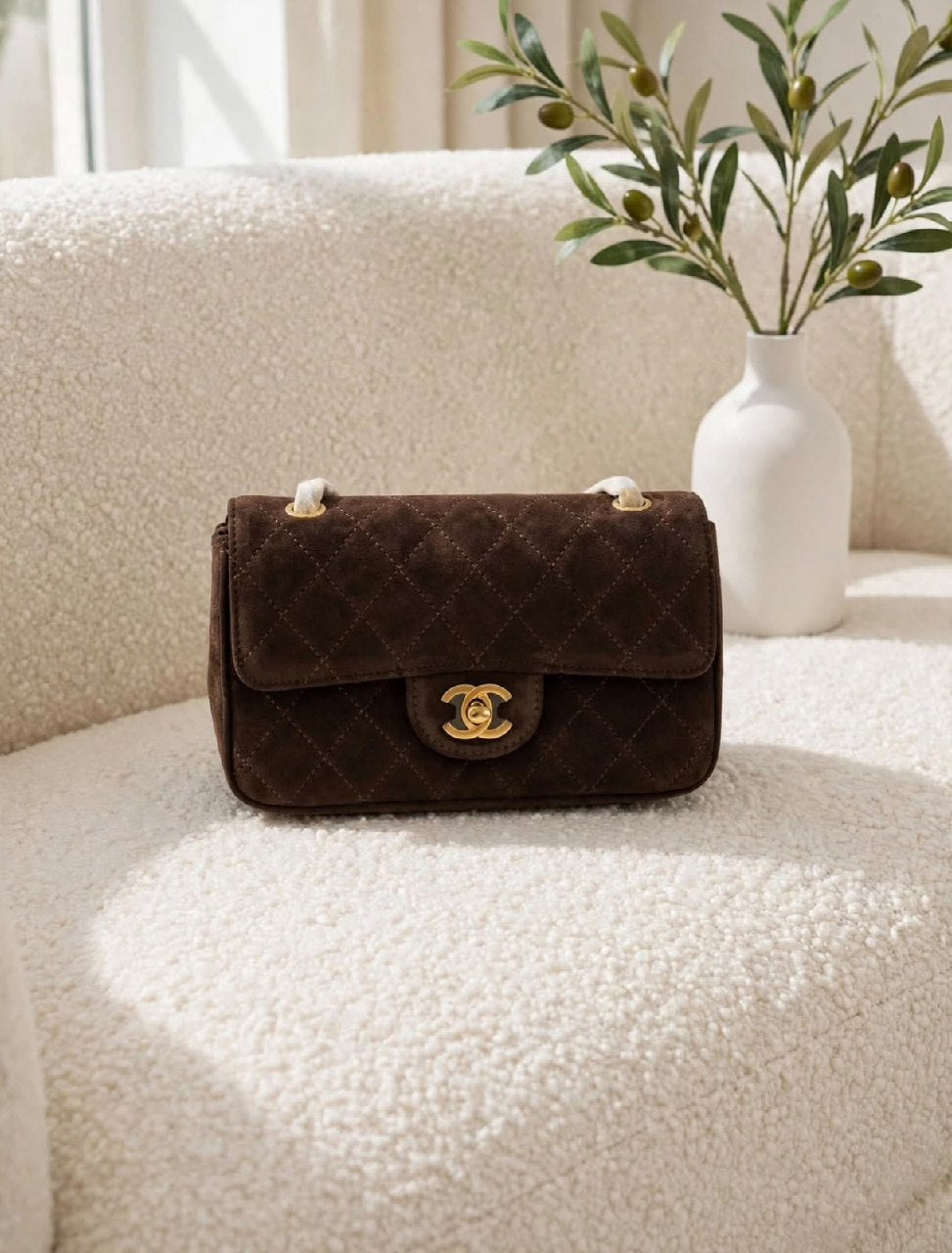 Chanel Quilted Flap Handbag - Dark Brown