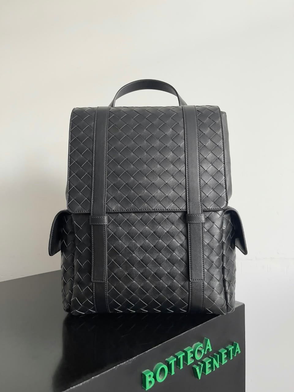Bottega Veneta Woven Backpack - Black