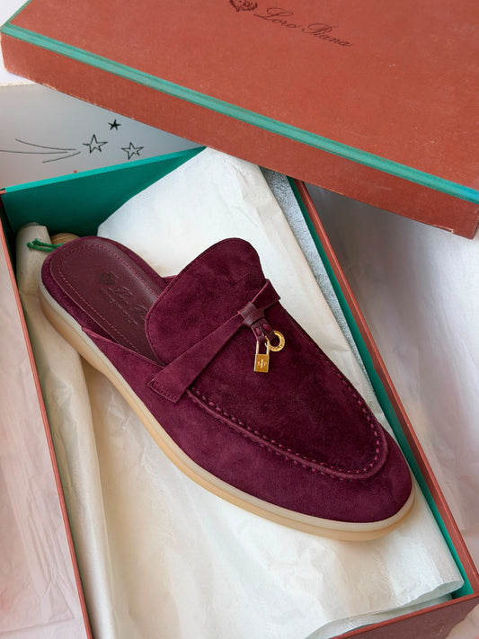 Loro Piana Mule - Burgundy, Pink, Beige, Light Blue