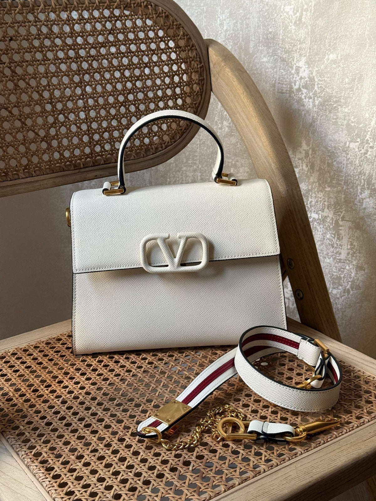 Valentino Structured Handbag - White