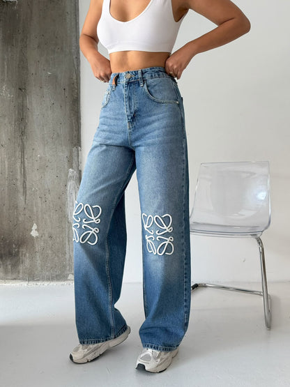 Loewe Wide-Leg Jeans Pants - Blue