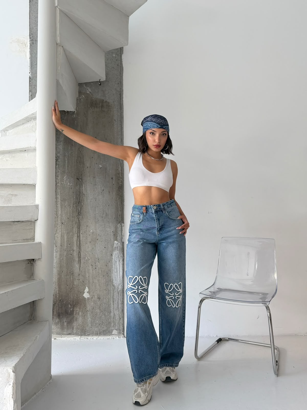 Loewe Wide-Leg Jeans Pants - Blue