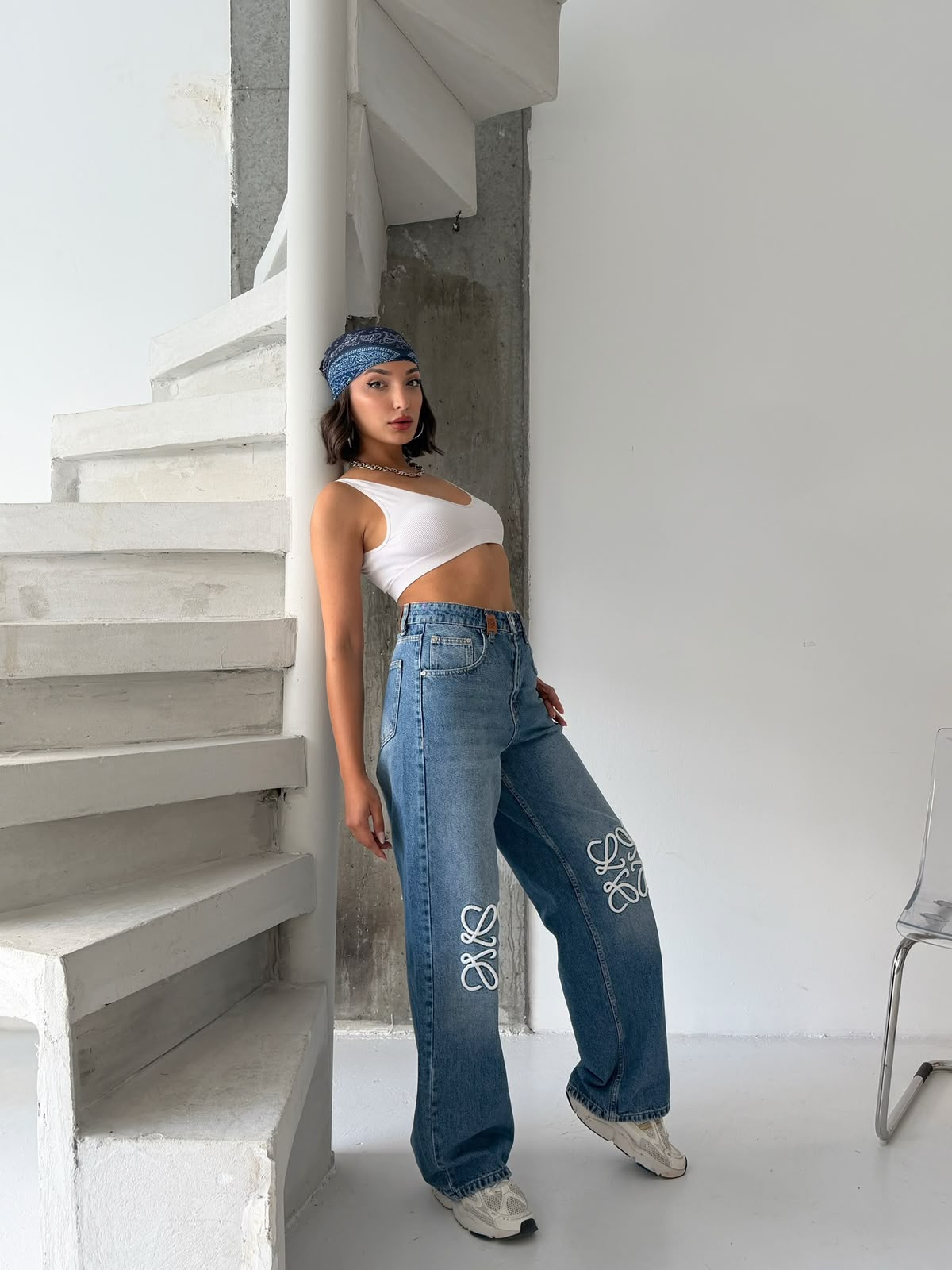 Loewe Wide-Leg Jeans Pants - Blue