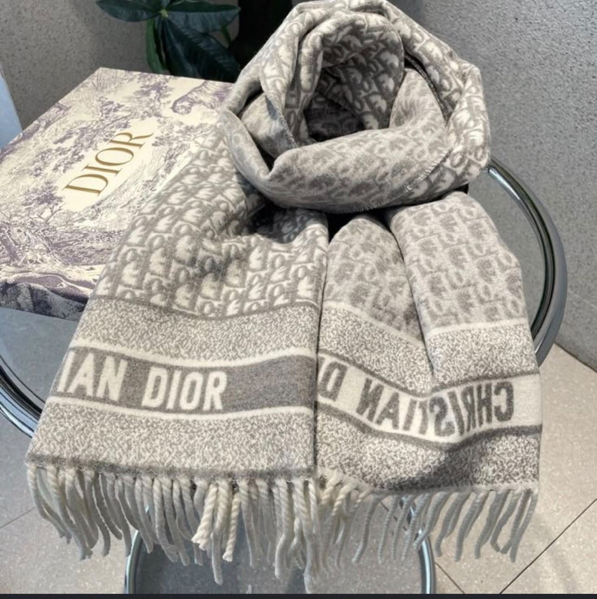 Dior Monogram Scarf - Grey Monogram