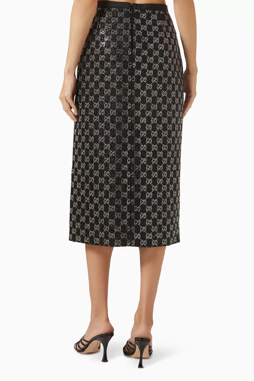 Gucci Straight Skirt - Black Monogram