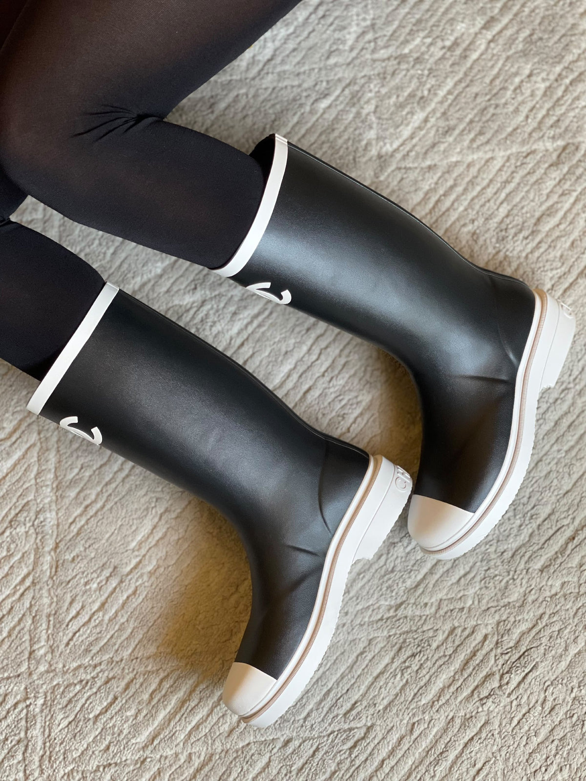 Chanel Tall Boots - Black & White