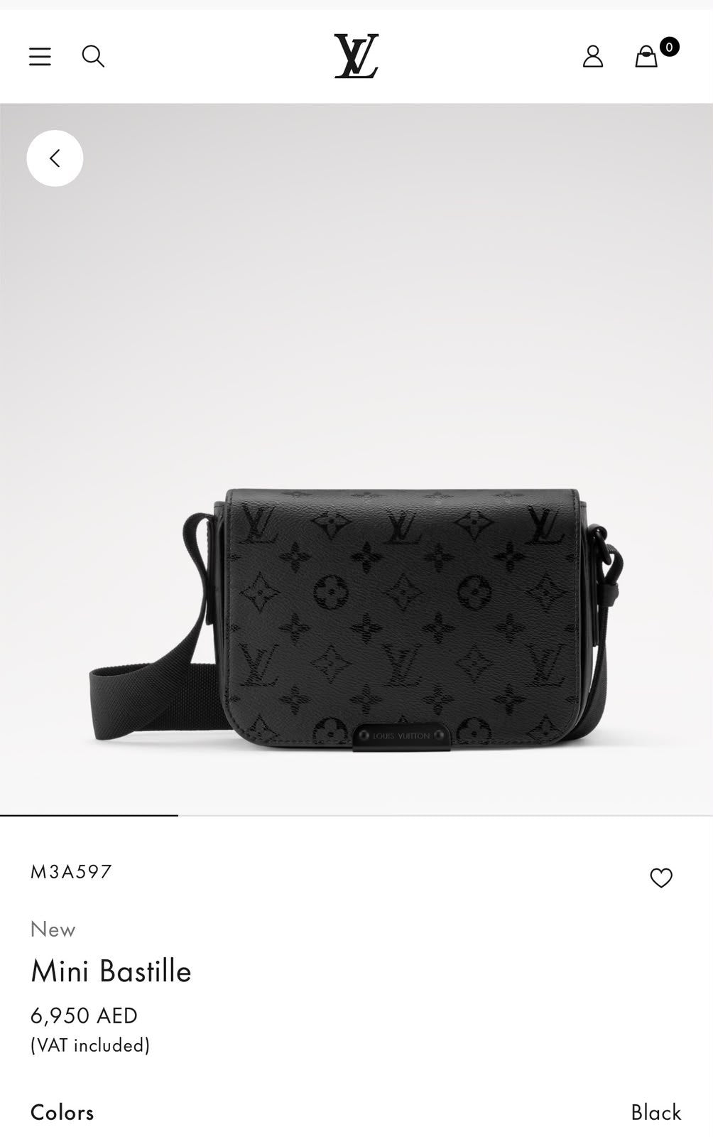 Louis Vuitton Mini Bastille Crossbody Bag - Black Embossed