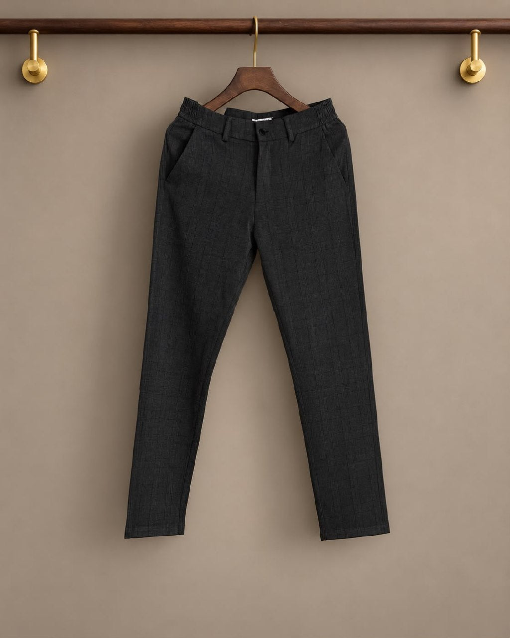 Burberry Check Pants - Dark Grey, Brown