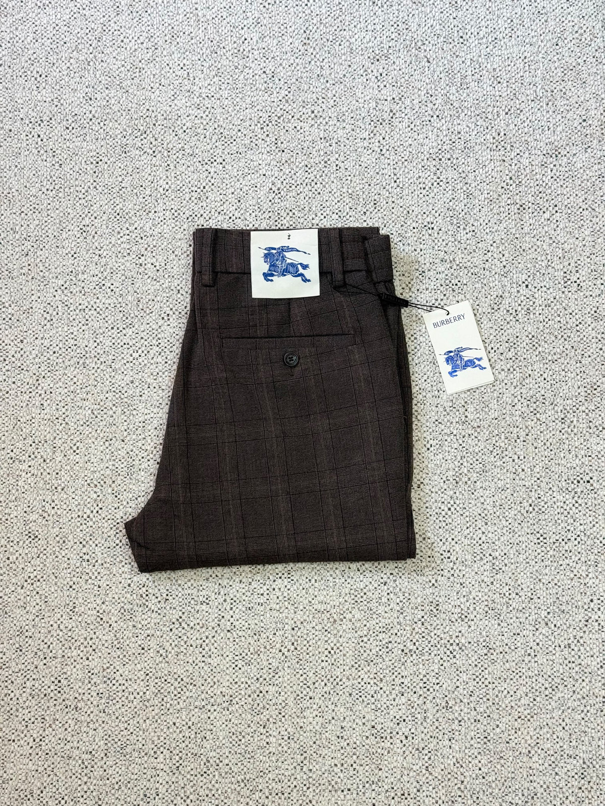 Burberry Check Pants - Dark Grey, Brown