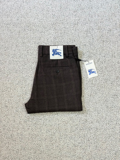 Burberry Check Pants - Dark Grey, Brown