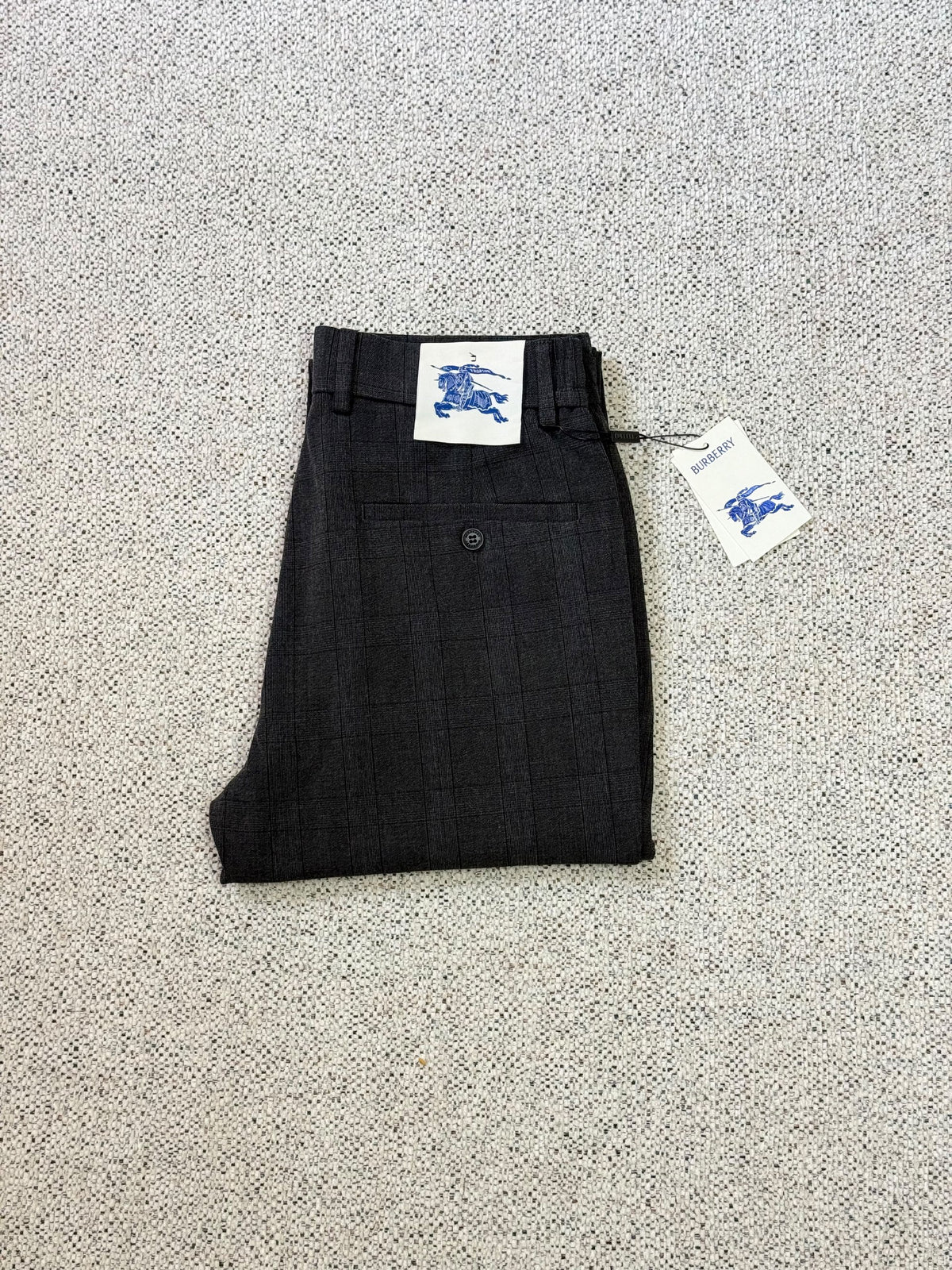 Burberry Check Pants - Dark Grey, Brown