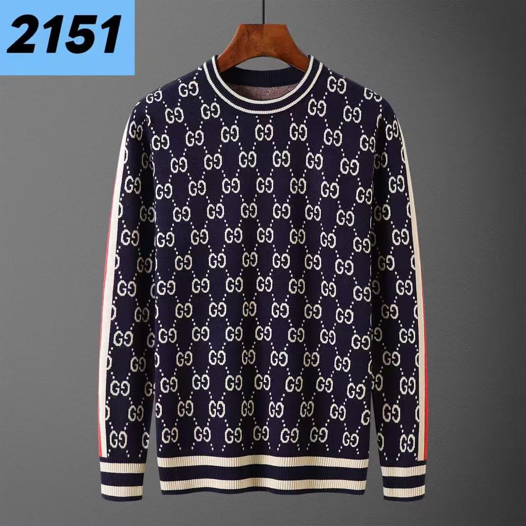 Gucci Sweater Side-Stripe Pattern - Navy