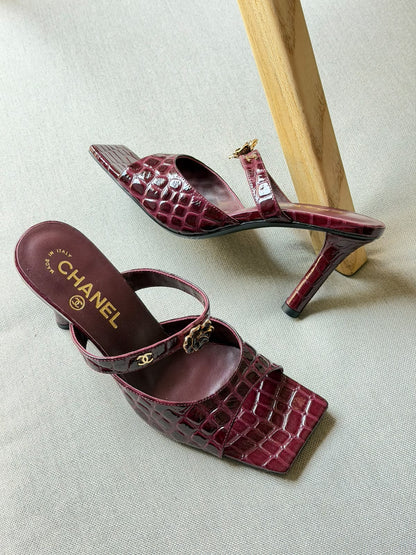 Chanel Heels - Burgundy