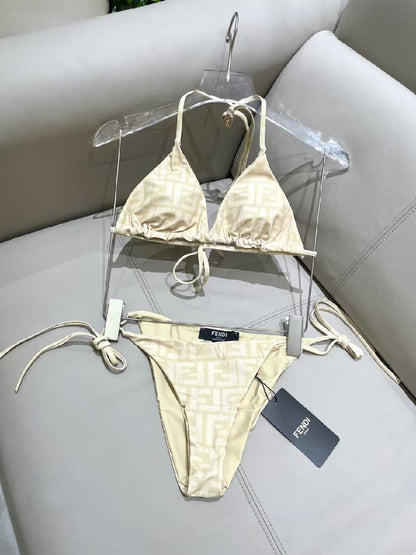 Fendi Tie-Side Bikini - White Monogram