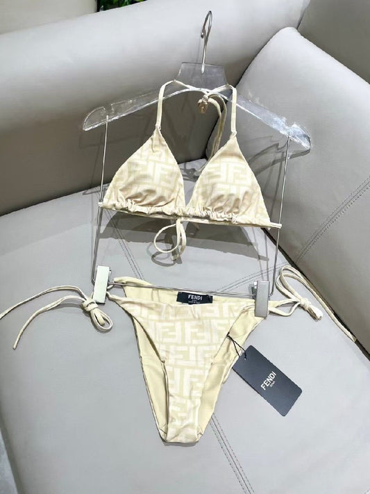 Fendi Tie-Side Bikini - White Monogram