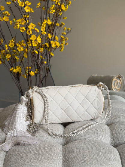 Chanel Rope Strap Shoulder Bag - White