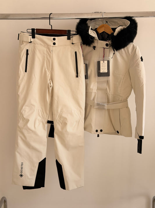 Moncler Belted Hooded Jacket - White