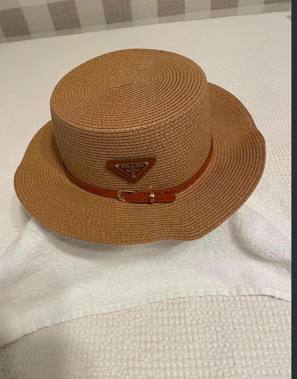 Prada Flat-Crown Hat - Beige, White, Brown, Black