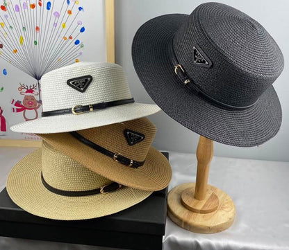 Prada Flat-Crown Hat - Beige, White, Brown, Black