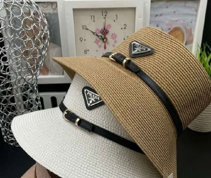 Prada Flat-Crown Hat - Beige, White, Brown, Black