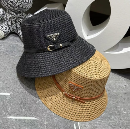 Prada Flat-Crown Hat - Beige, White, Brown, Black