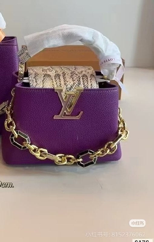Louis Vuitton Chain-Front Handbag - Purple