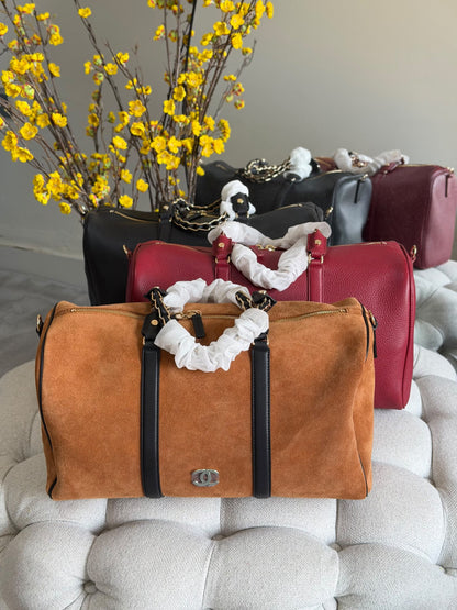 Chanel Barrel Handbag - Burgundy, Black, Brown, Red, Blue