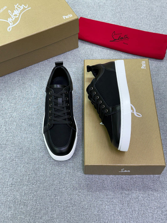 Christian Louboutin Mesh-Panel Sneakers - Black