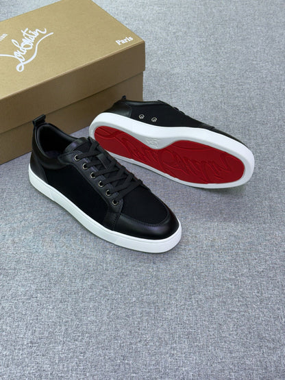 Christian Louboutin Mesh-Panel Sneakers - Black