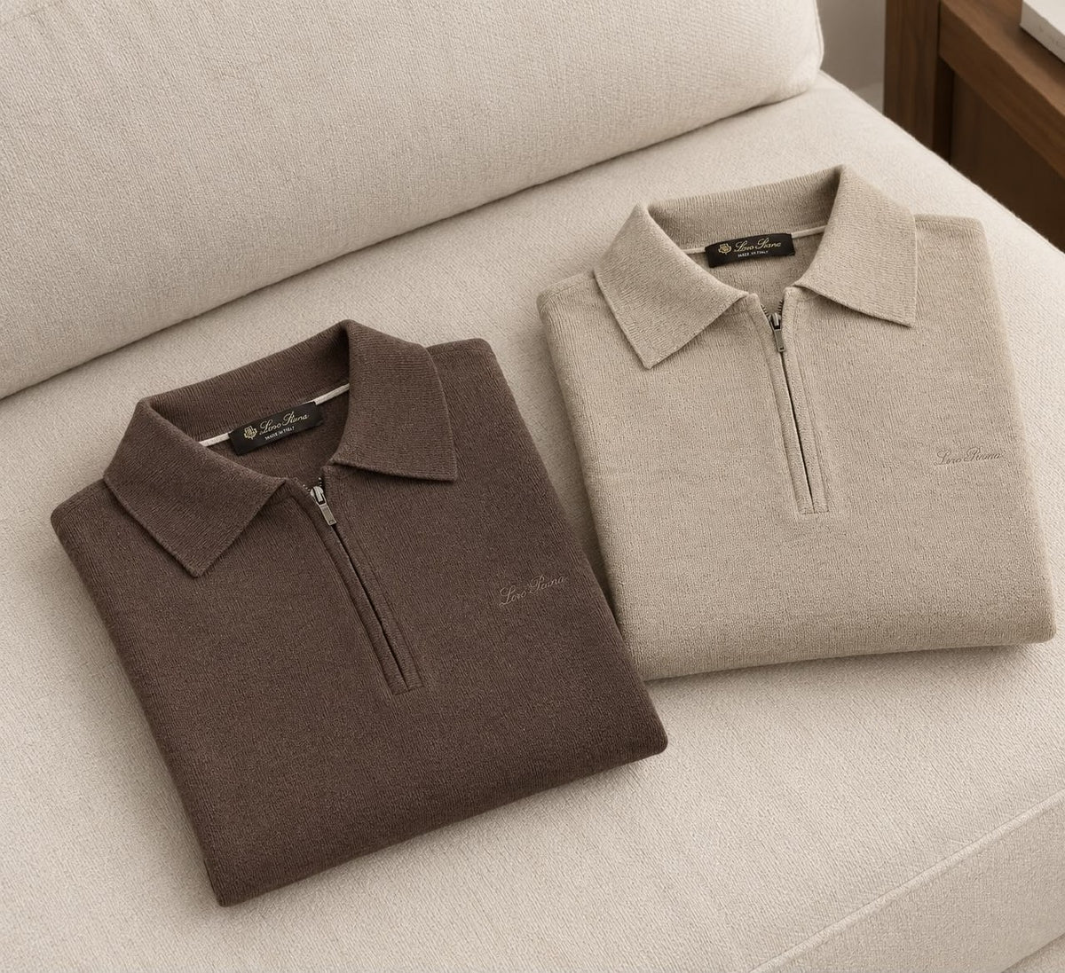 Loro Piana Polo Sweater - Brown, Beige