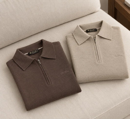 Loro Piana Polo Sweater - Brown, Beige