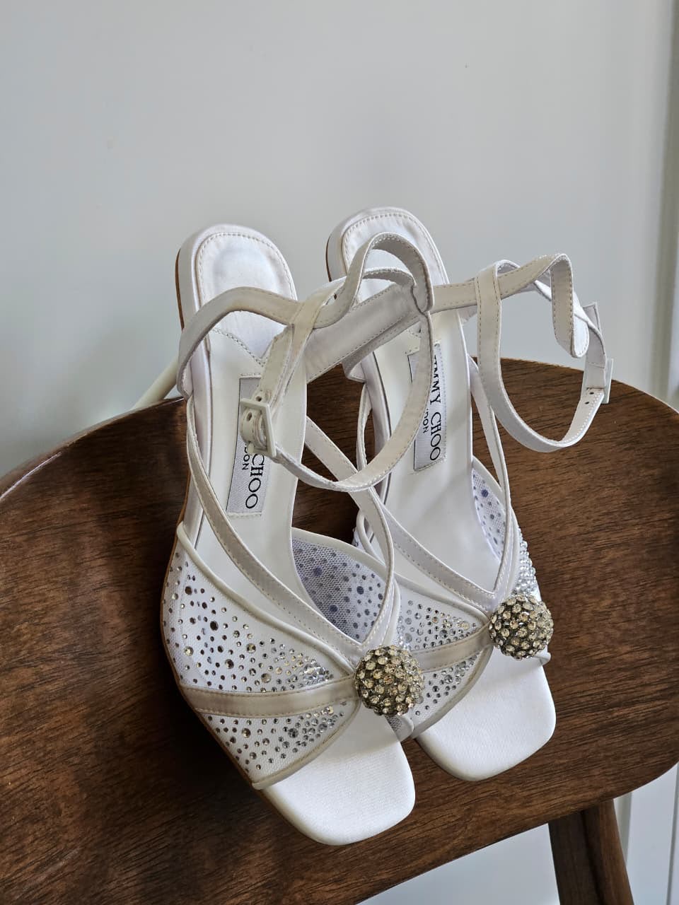 Jimmy Choo Orb-Detail Heels - White