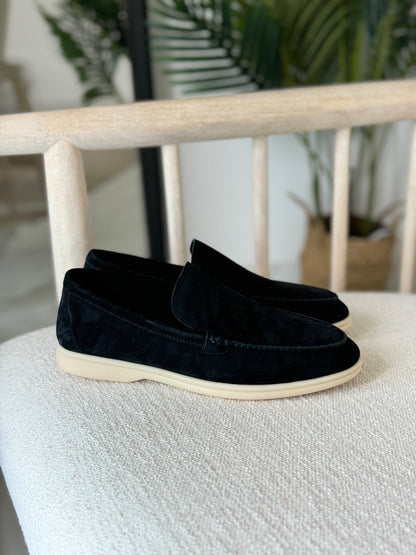 Loro Piana Summer Walk Loafers - Black