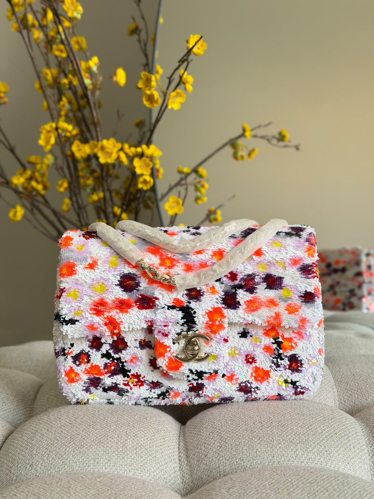 Chanel Top Handle Handbag - Multi Floral