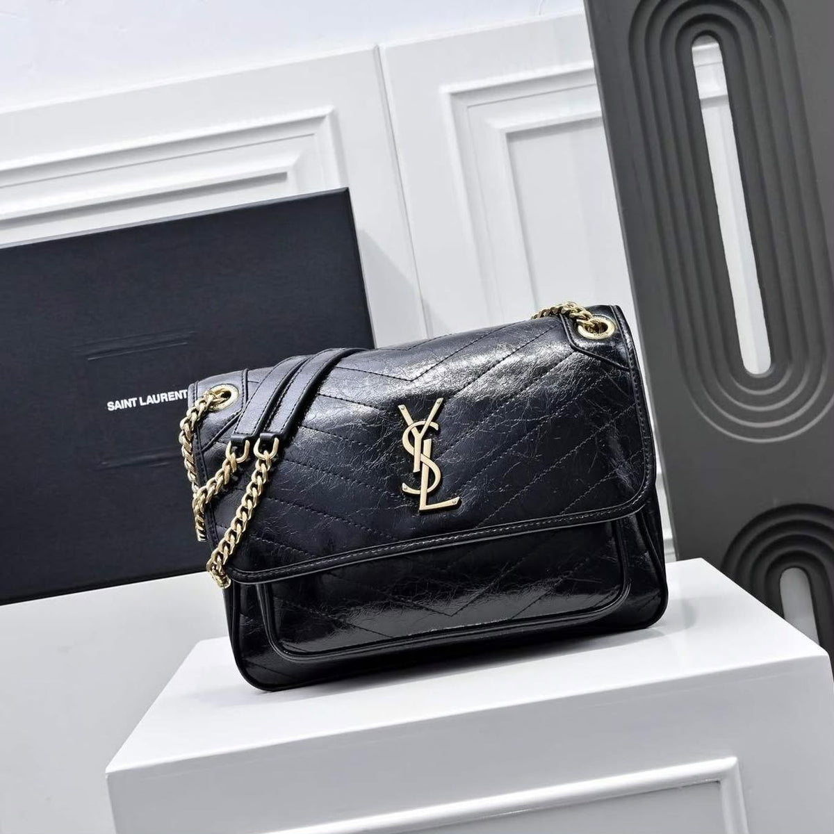 YSL Shoulder Bag - Black