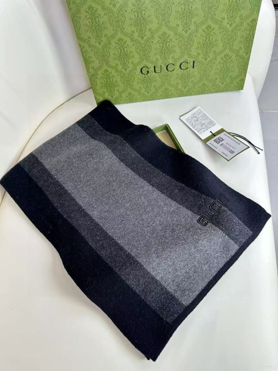 Gucci Scarf - Grey Embossed