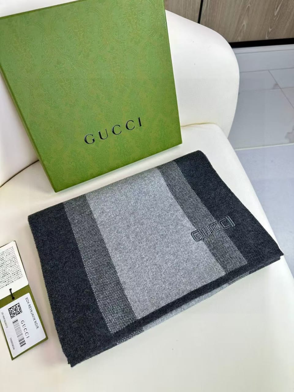Gucci Scarf - Grey Embossed