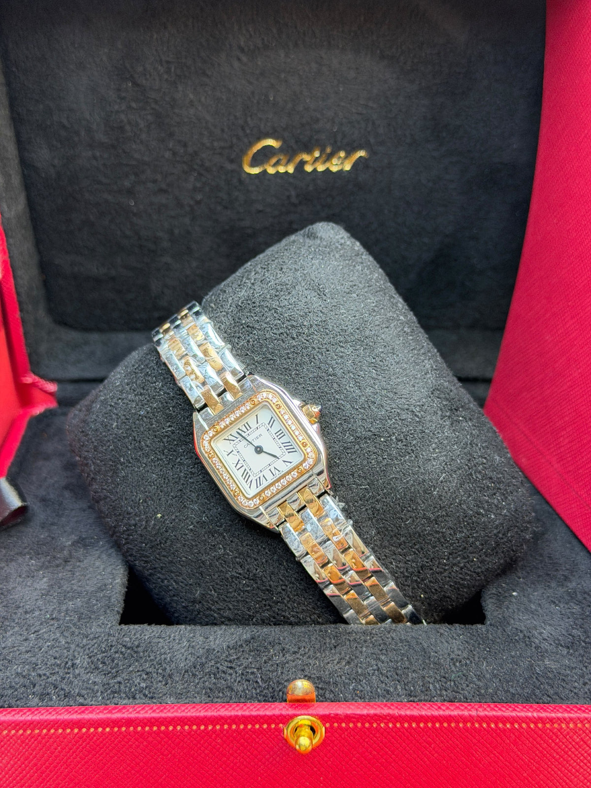Cartier Watch Diamond Bezel Two-Tone Bracelet - 