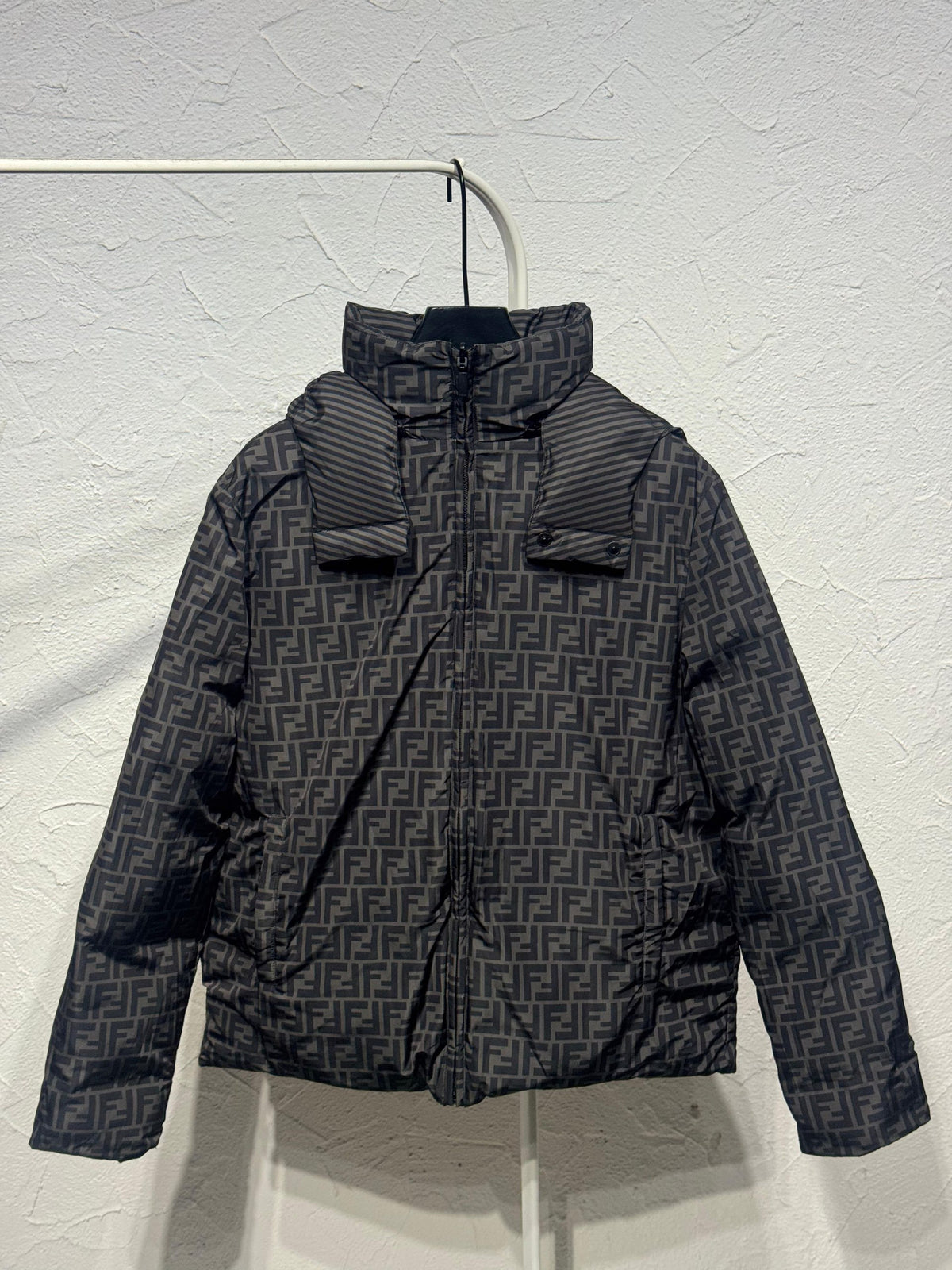 Fendi Hooded Jacket - Grey & Black
