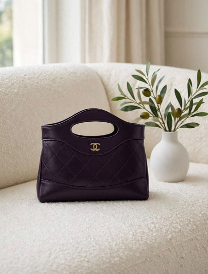 Chanel Handbag (Quilted Panel) - Purple