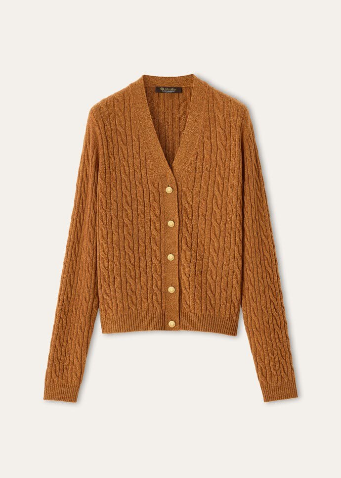 Loro Piana Cable Cardigan - Brown