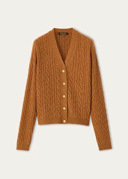 Loro Piana Cable Cardigan - Brown