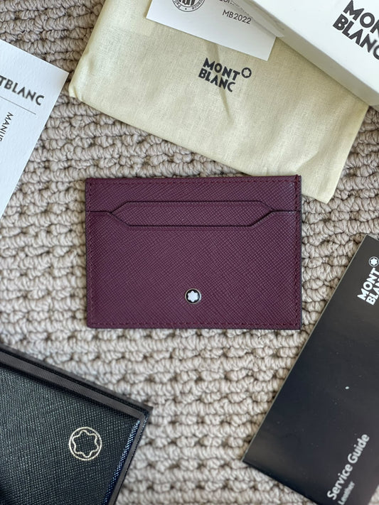 Montblanc Layered-Slot Card Holder - Burgundy