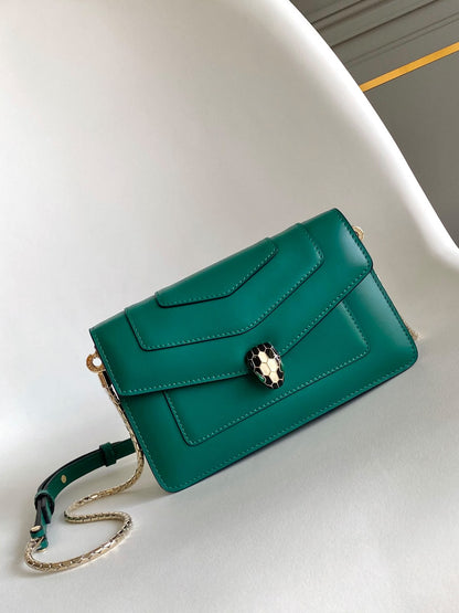 Bulgari Serpenti Forever Shoulder Bag - Green Snake Print