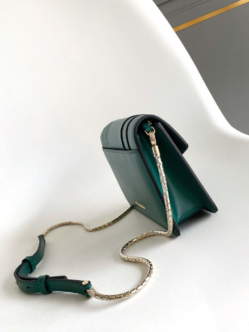 Bulgari Serpenti Forever Shoulder Bag - Green Snake Print