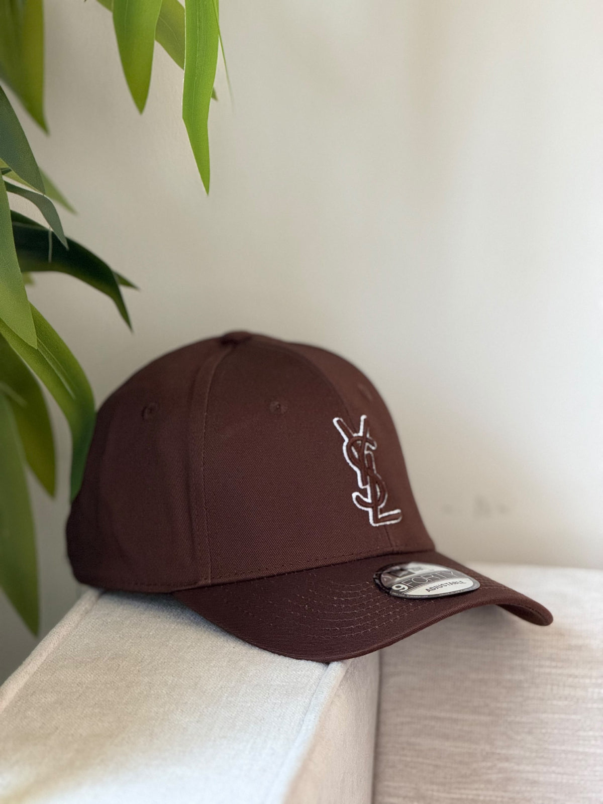 YSL Logo-Front Cap - Burgundy