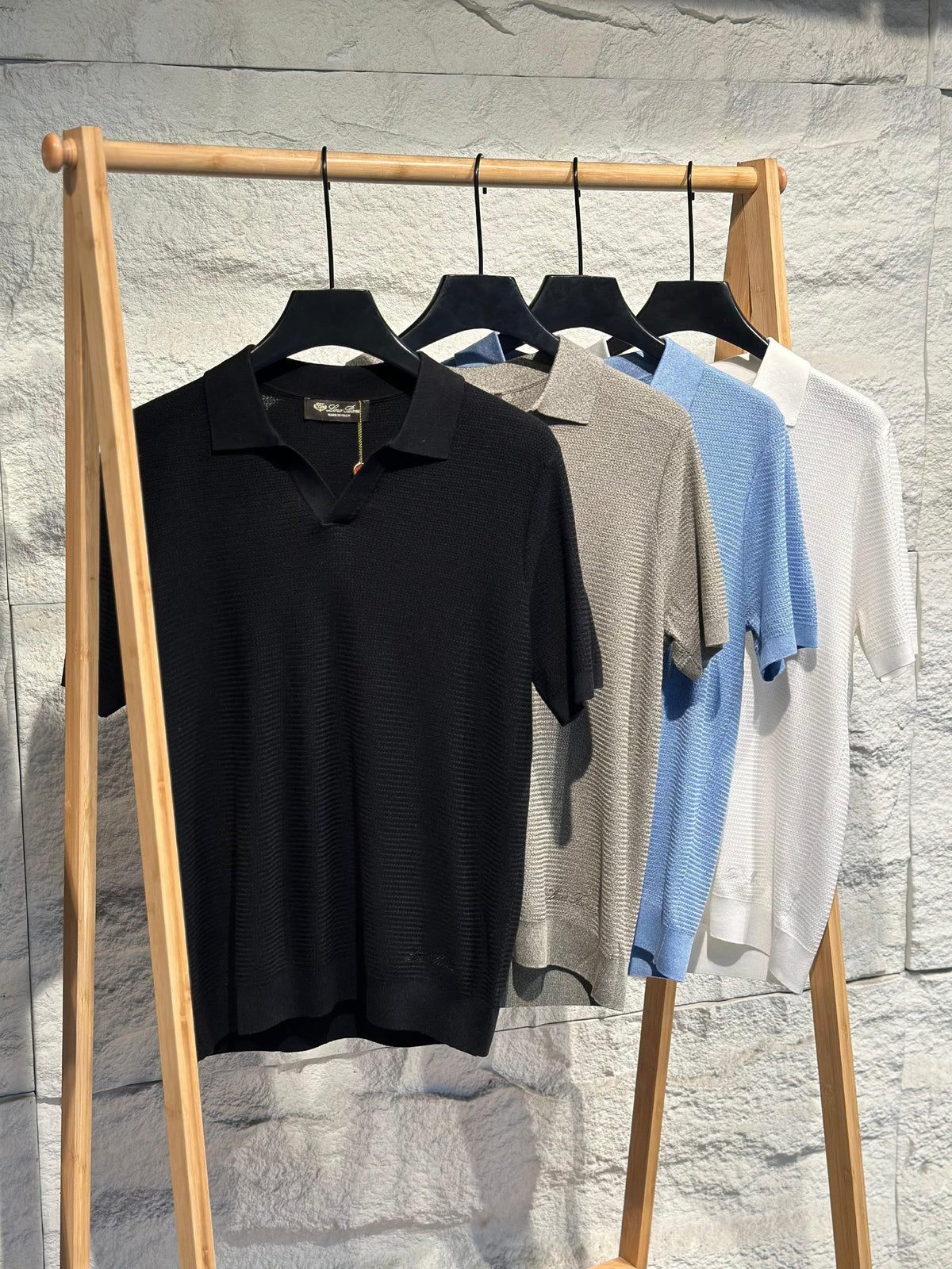 Loro Piana Polo Shirt - Grey, Black, White, Light Blue