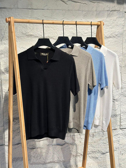 Loro Piana Polo Shirt - Grey, Black, White, Light Blue