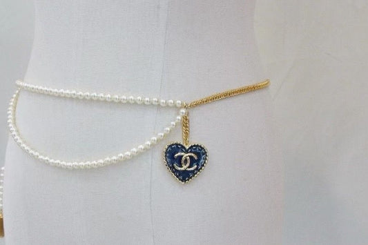 Chanel Pearl-Chain Belt - White