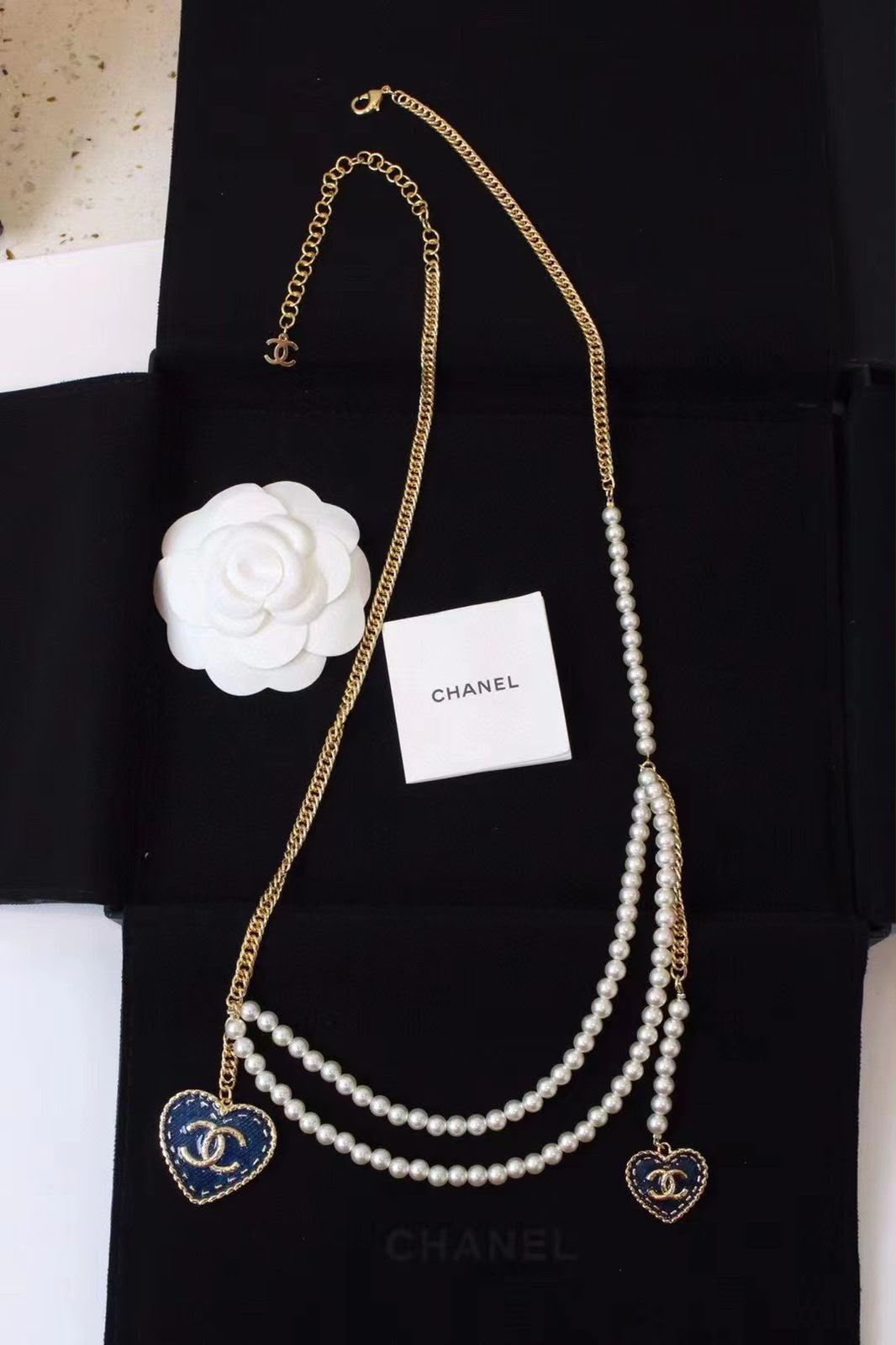 Chanel Pearl-Chain Belt - White
